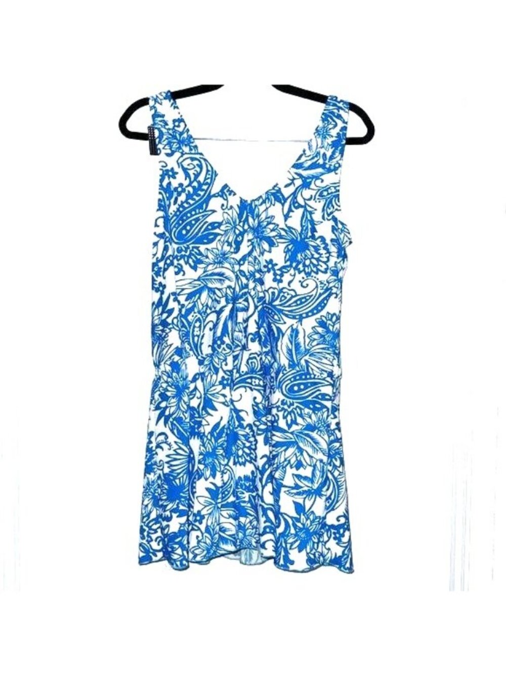 Blue & White Floral Swim Dress  L With Built-In Bikini Bottom - Picture 5 of 7
